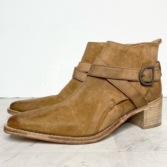 Free People Back Loop Tan Ankle Bootie 8.5 - Picture 1 of 16